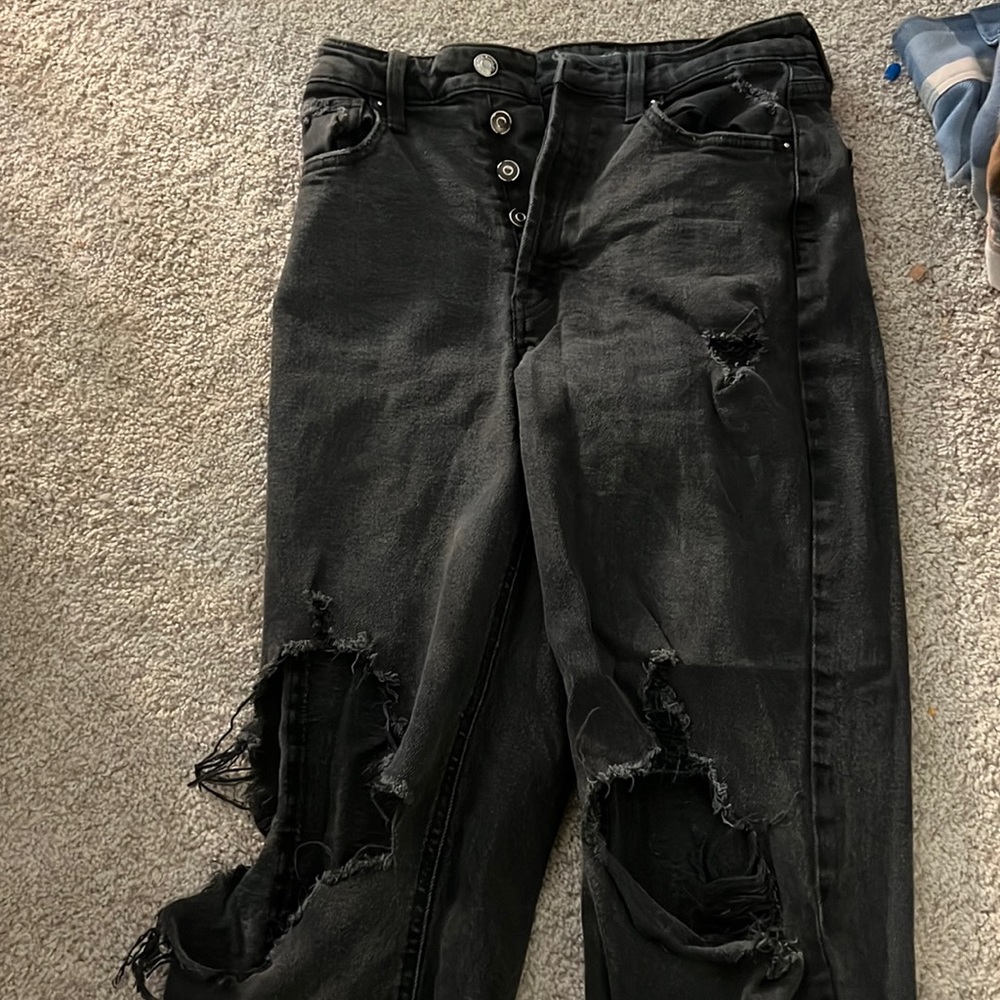 black size 6 wild fable ripped wide leg jeans